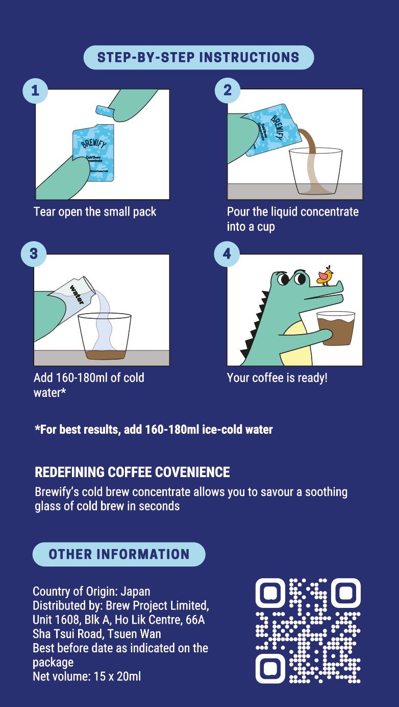 Cold Brew Coffee Liquid Concentrate (Fruity Blend) - Box of 15