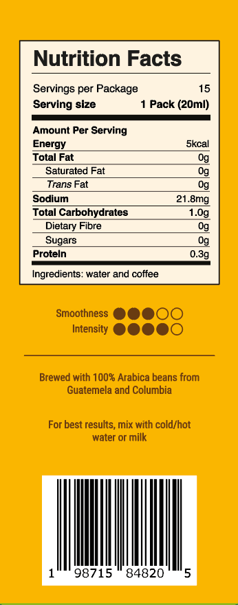 Espresso Coffee Liquid Concentrate (Nutty Blend) - Box of 15